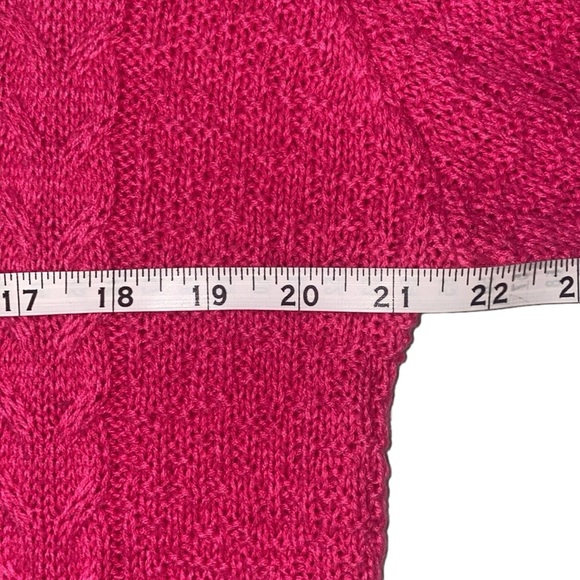 Pink Oversized Cable Knit Sweater, Size Medium - Picture 11 of 14